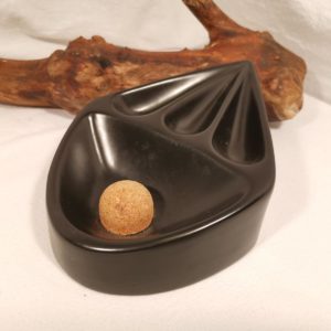 Pfeifenascher mit Ablage für 3 Pfeifen schwarz keramik